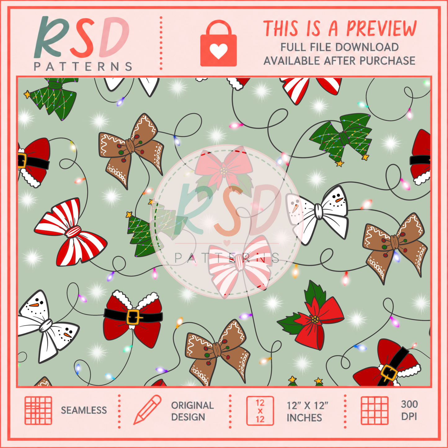 Christmas Bows Seamless File