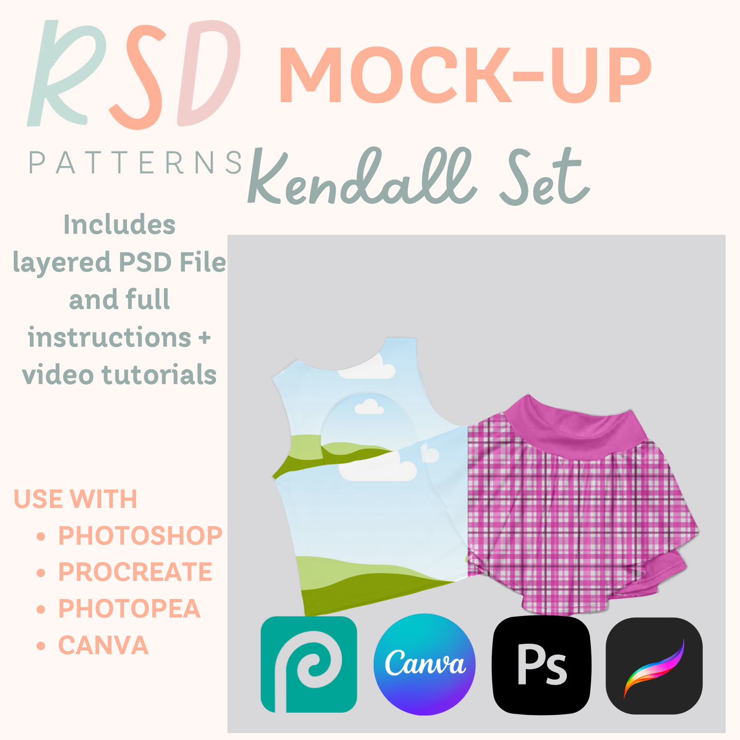 Kendall Set Digital Sewing Pattern Mock-Up