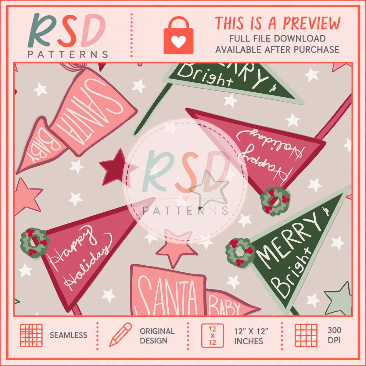 Holiday Flags Seamless File
