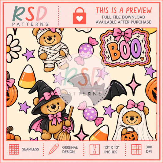 Halloween Bears Seamless File