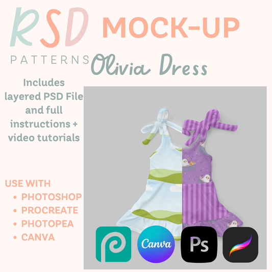 Olivia Dress Digital Sewing Pattern Mock-Up