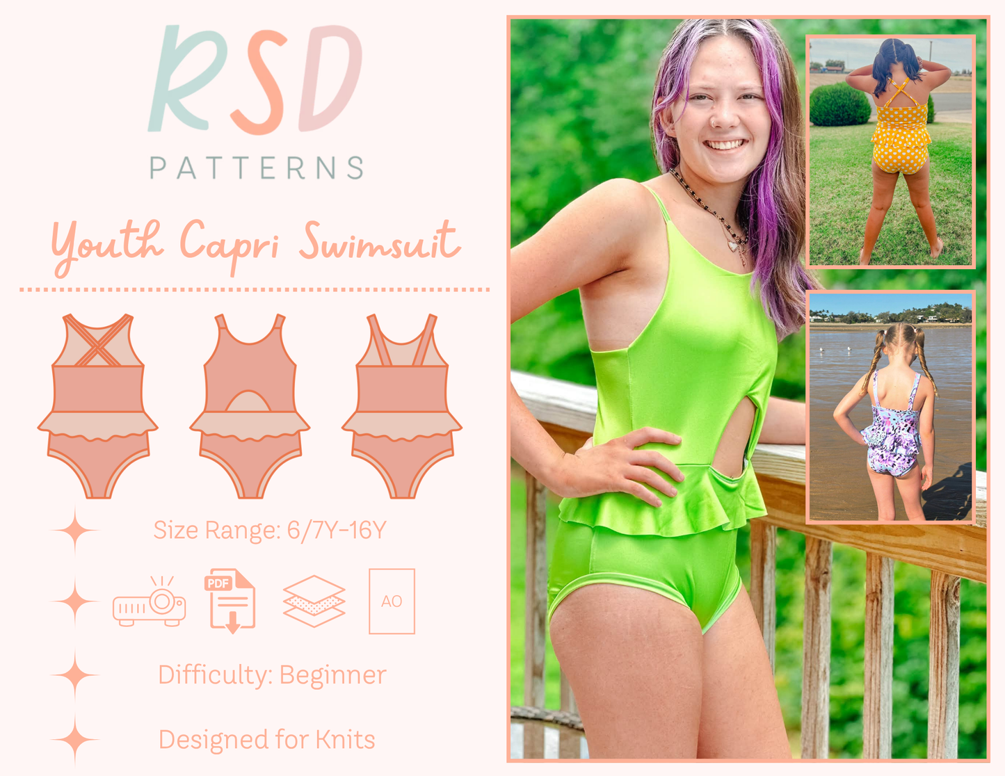Youth Capri Swimsuit PDF