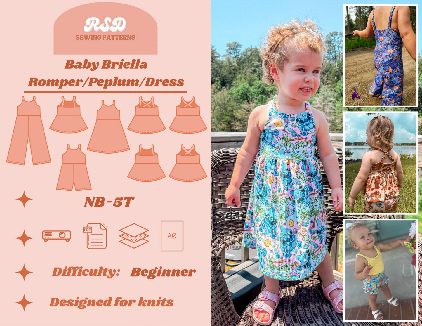 Baby Briella Romper/Peplum/Dress PDF