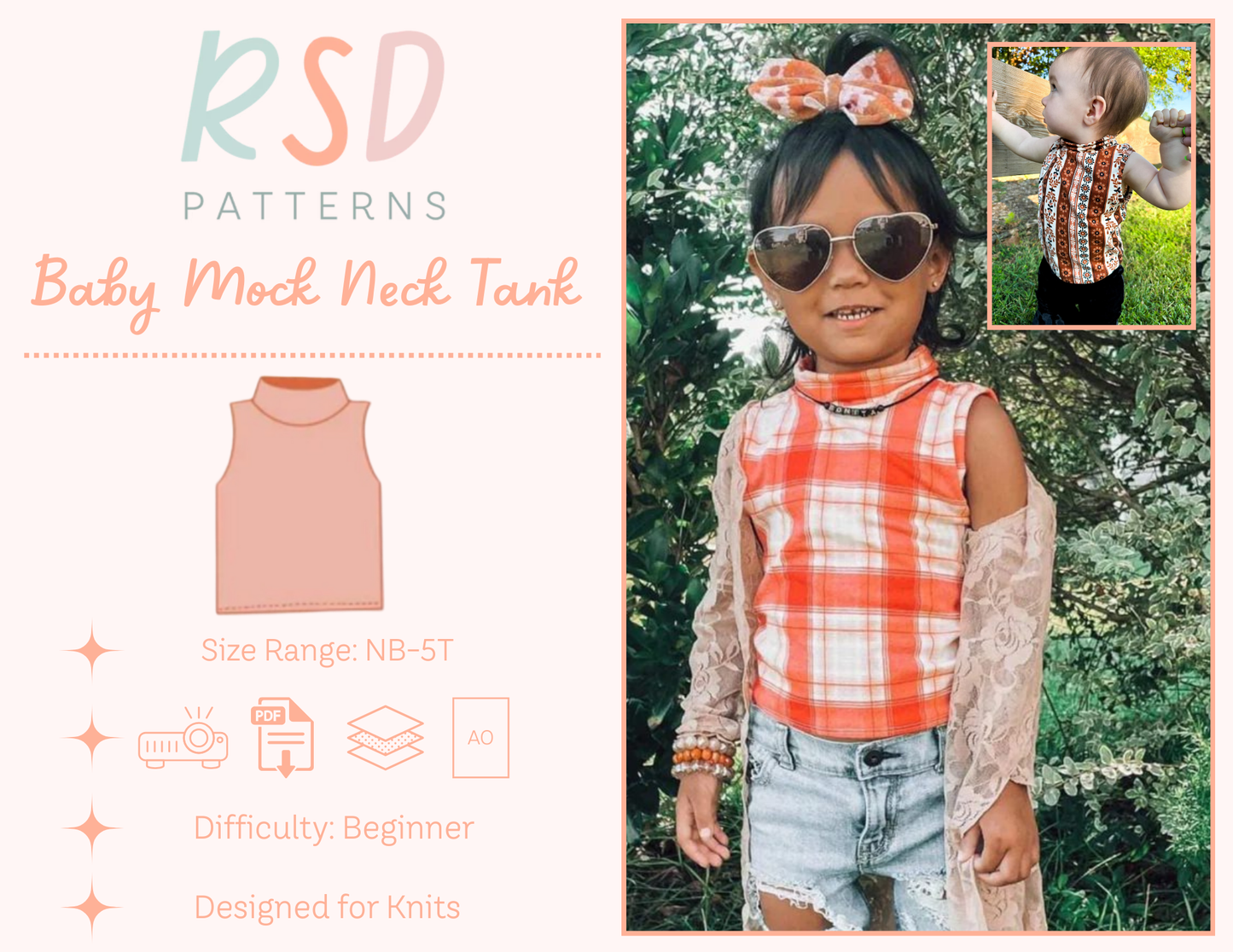 Baby Mock Neck Tank PDF