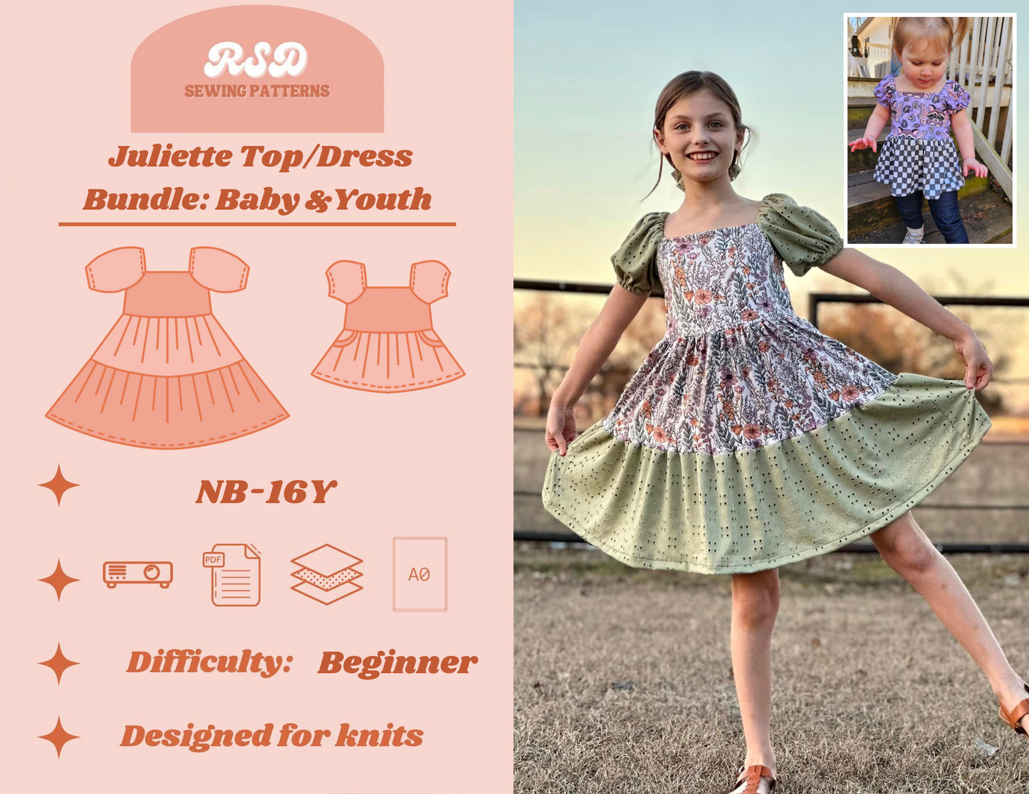 Baby & Youth Juliette Top/Dress Bundle PDF