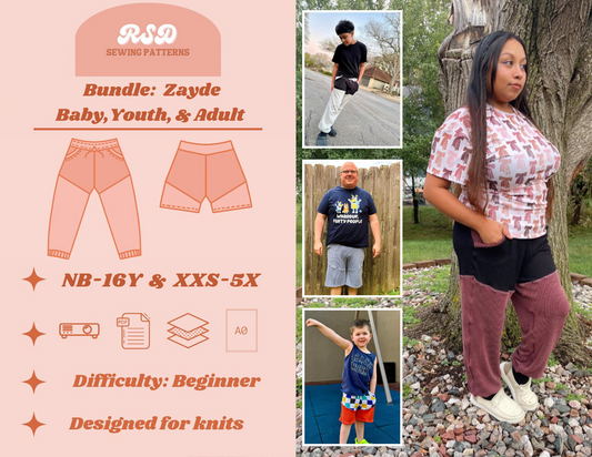 Baby, Youth, & Adult Zayde Shorts/Joggers Bundle PDF