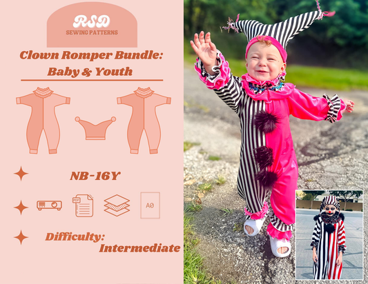 Baby & Youth Bundle Clown Romper PDF