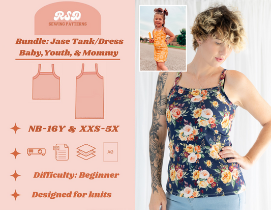 Baby, Youth, & Mommy Jase Tank/Dress Bundle PDF