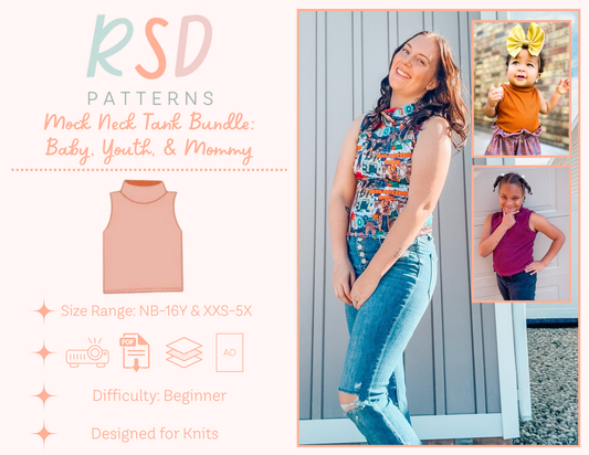 Baby, Youth, & Mommy Mock Neck Tank Bundle PDF