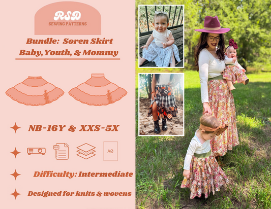 Baby, Youth, & Mommy Soren Skirt Bundle PDF