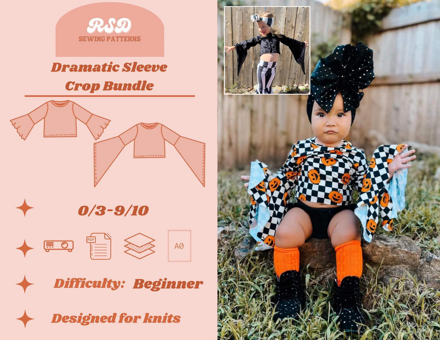 Dramatic Sleeve Crop Bundle - Bell + High-Low PDF