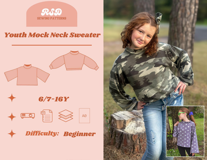 Youth Mock Neck Sweater PDF